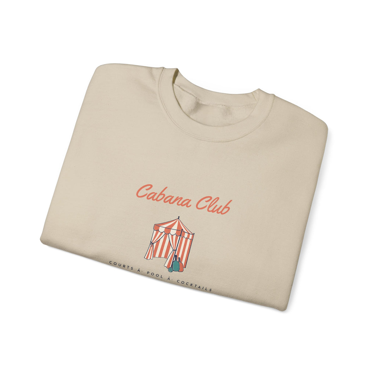 Cabana Club Crewneck in Sand, folded