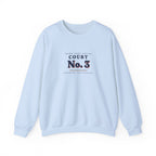 Court No. 3 Crewneck in Light Blue, front view