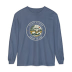 Course Ranger Long Sleeve Tee in Blue Jean, front view