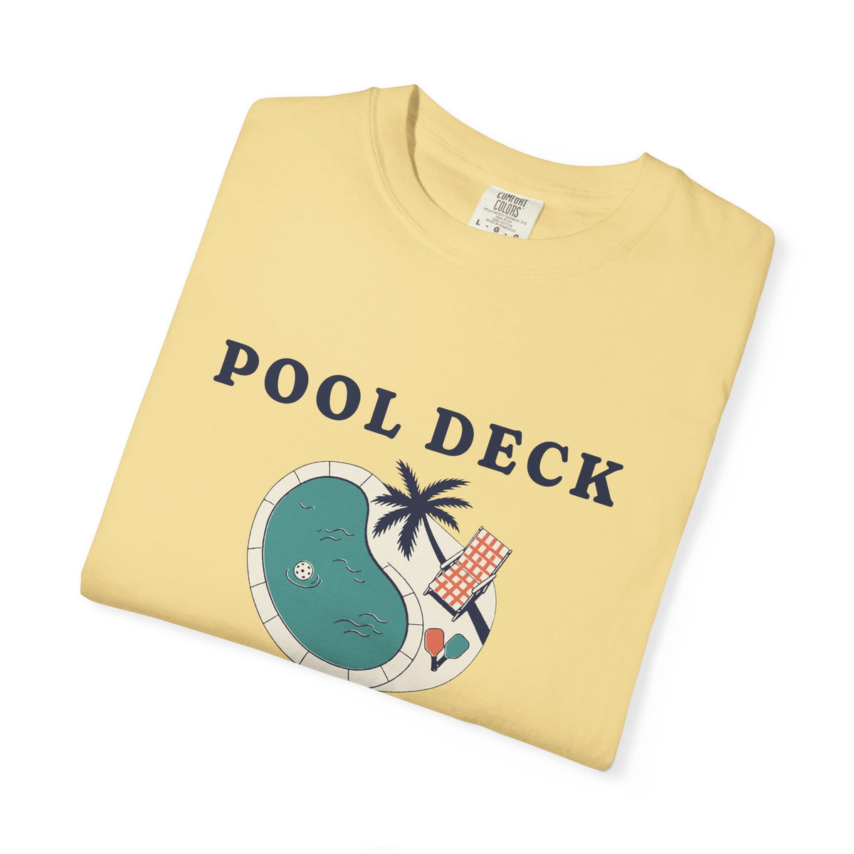 Pool Deck Doubles Tee in Butter, folded