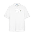 Crossed Irons Polo in White, embroidery close-up