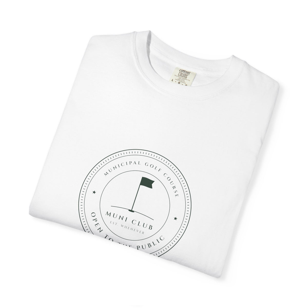 Municipal Seal Tee in White, folded