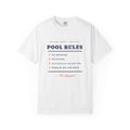 Pool Rules Tee in White, front view