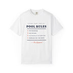 Pool Rules Tee in White, front view
