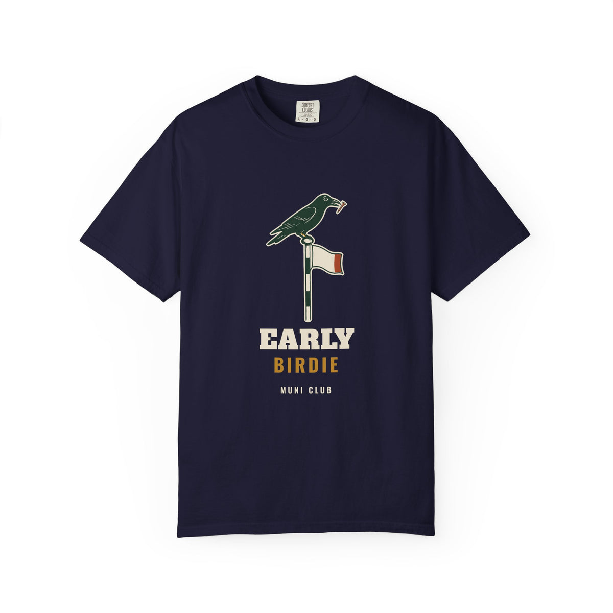 Early Birdie Tee in True Navy, front view