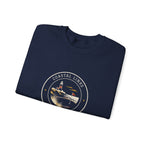 Coastal Links Crewneck in Navy, folded