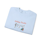 Holiday Doubles Crewneck in Light Blue, folded