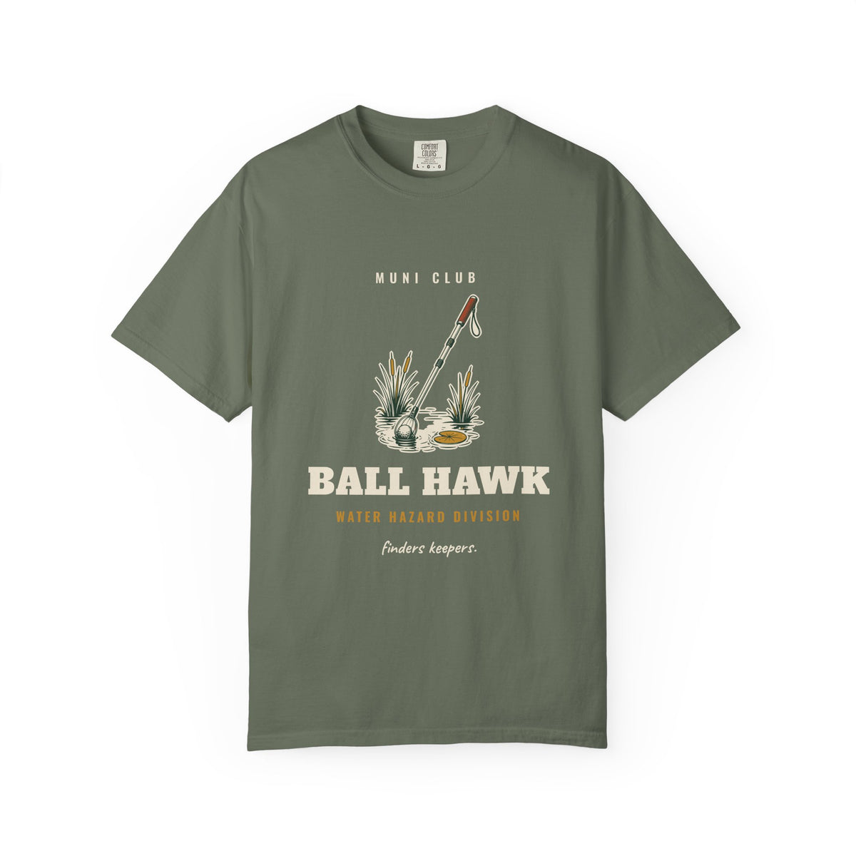 Ball Hawk Tee in Moss, front view