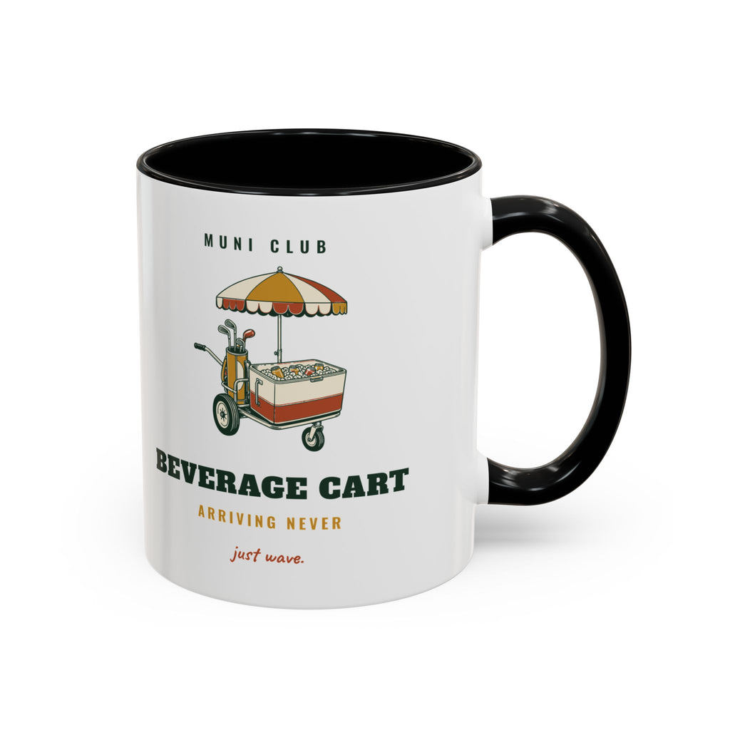 Beverage Cart Mug in Black, design, handle right