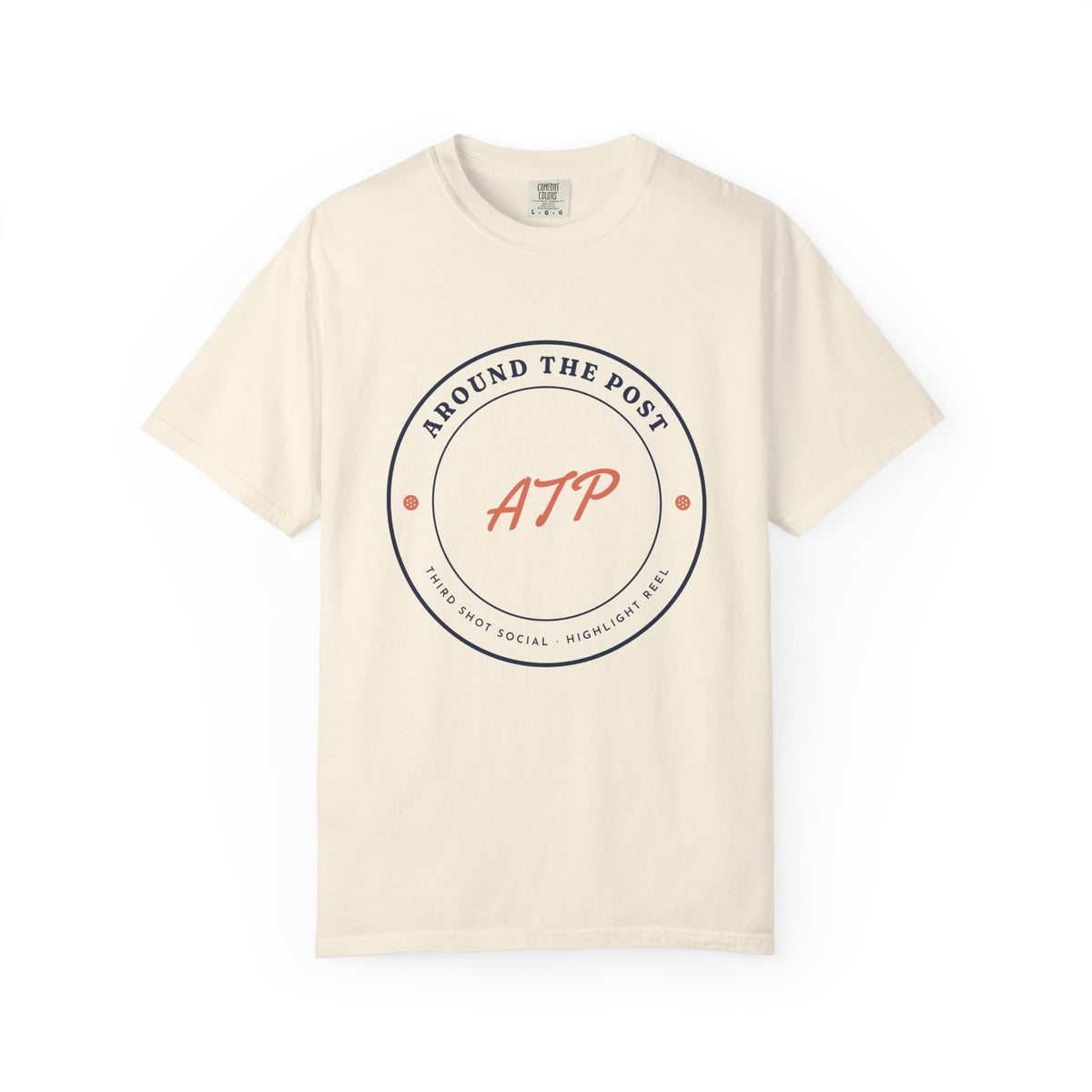 Around the Post Tee in Ivory, front view