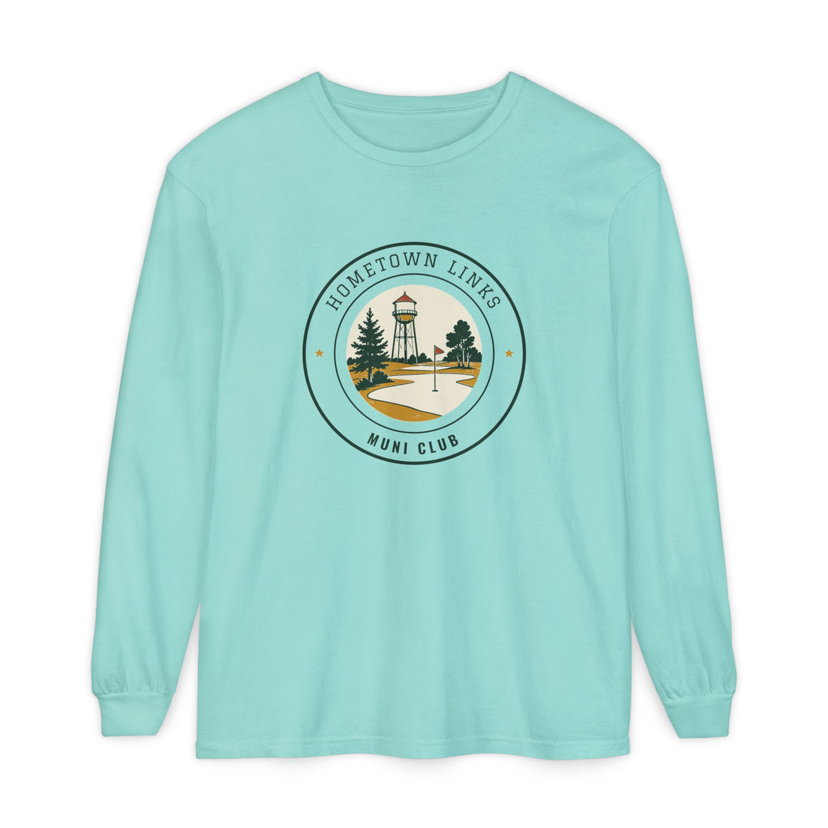 Hometown Links Long Sleeve Tee in Chalky Mint, front view