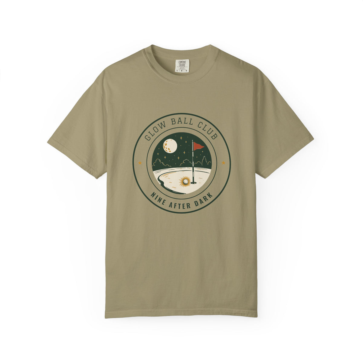 Glow Ball Club Tee in Khaki, front view