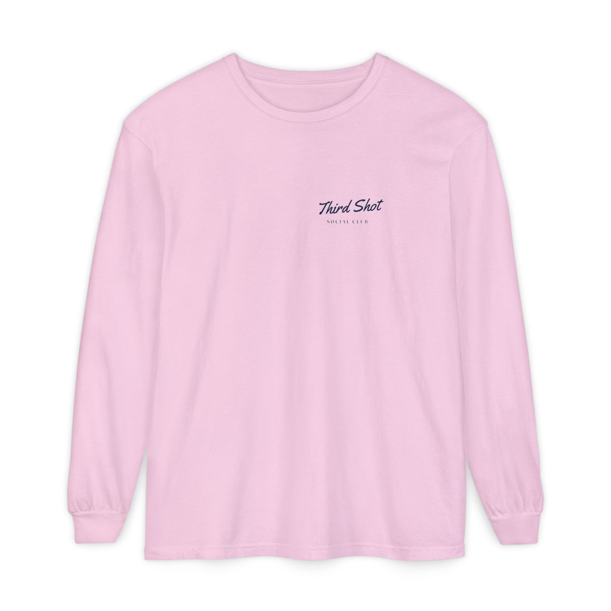 Script Chest Mark Long Sleeve Tee in Blossom, front view