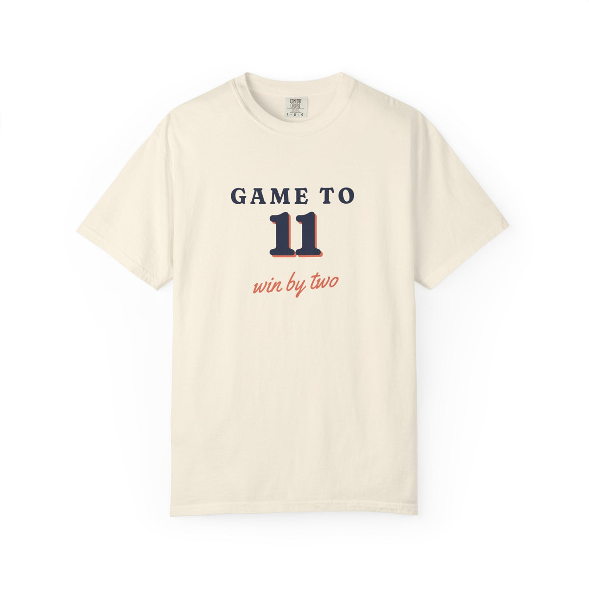 Game to Eleven Tee in Ivory, front view