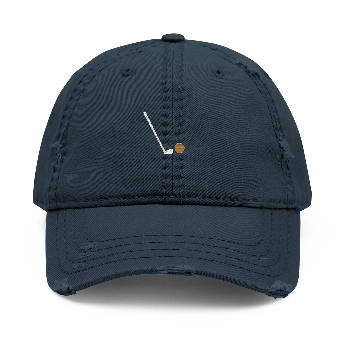 Seven Iron Dad Hat in Dark Navy, front view