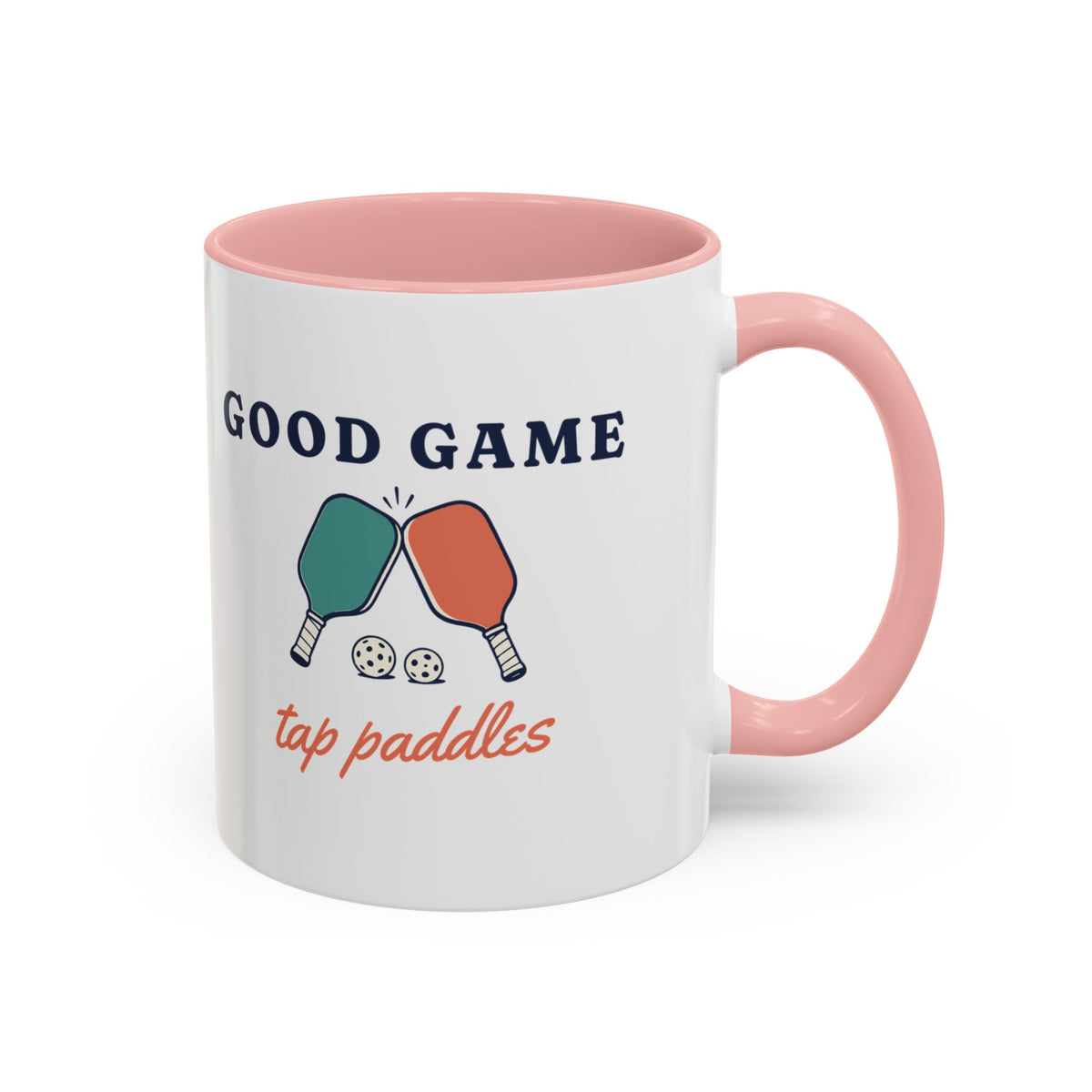 Tap Paddles Mug in Pink, design, handle right