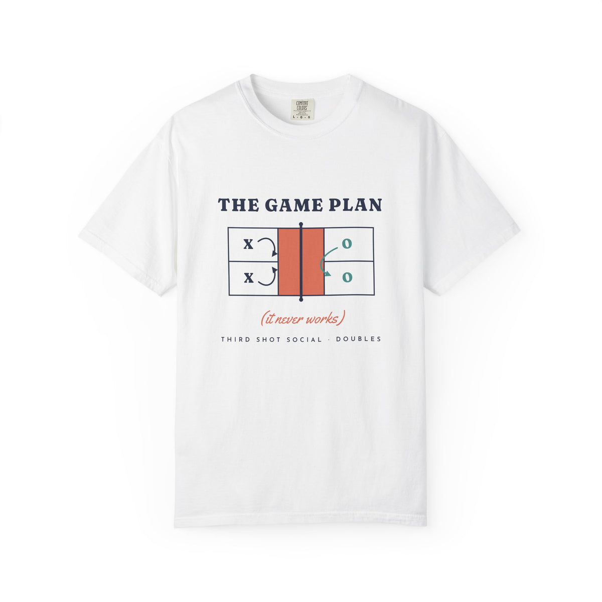 The Game Plan Tee in White, front view
