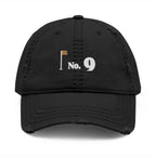 No. 9 Dad Hat in Black, front view
