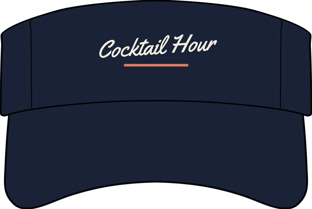 Cocktail Hour Visor in Navy, front view