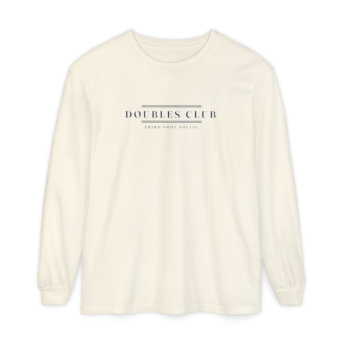 Doubles Club Long Sleeve Tee in Ivory, front view