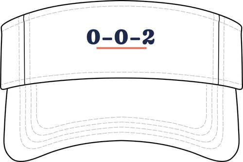 0–0–2 Visor in White, front view