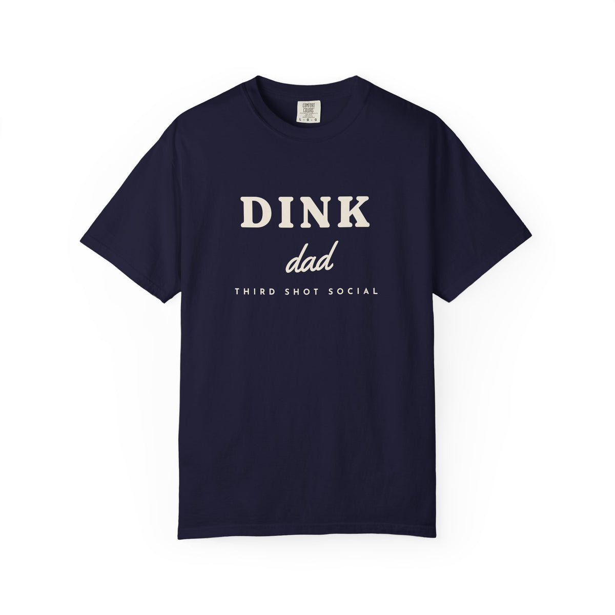 Dink Dad Tee in True Navy, front view