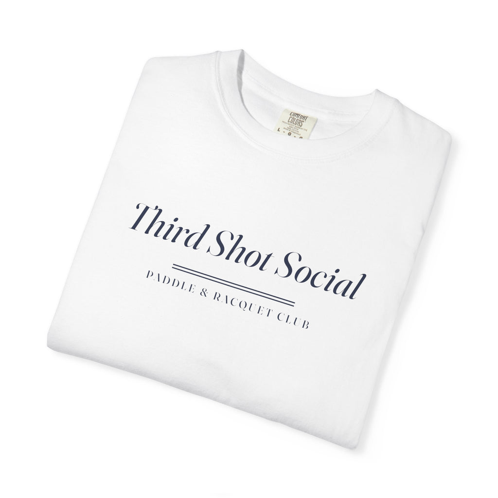 Club Wordmark Tee in White, folded