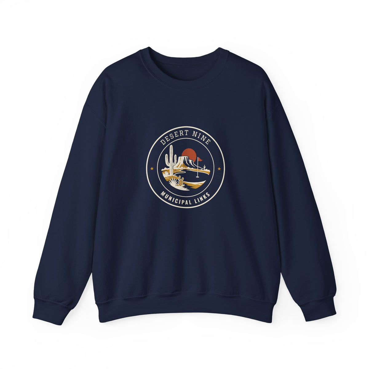 Desert Nine Crewneck in Navy, front view