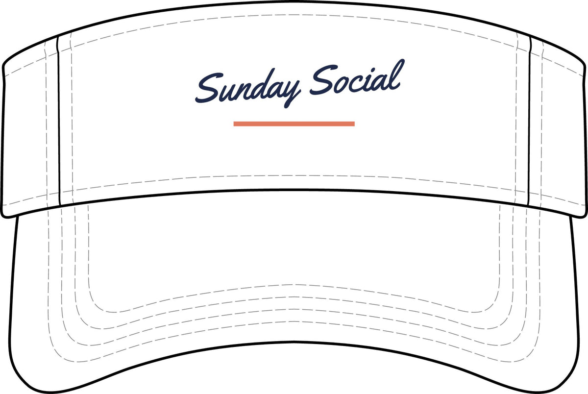Sunday Social Visor in White, front view