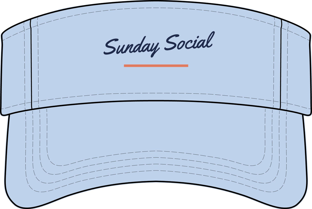 Sunday Social Visor in Baby Blue, front view