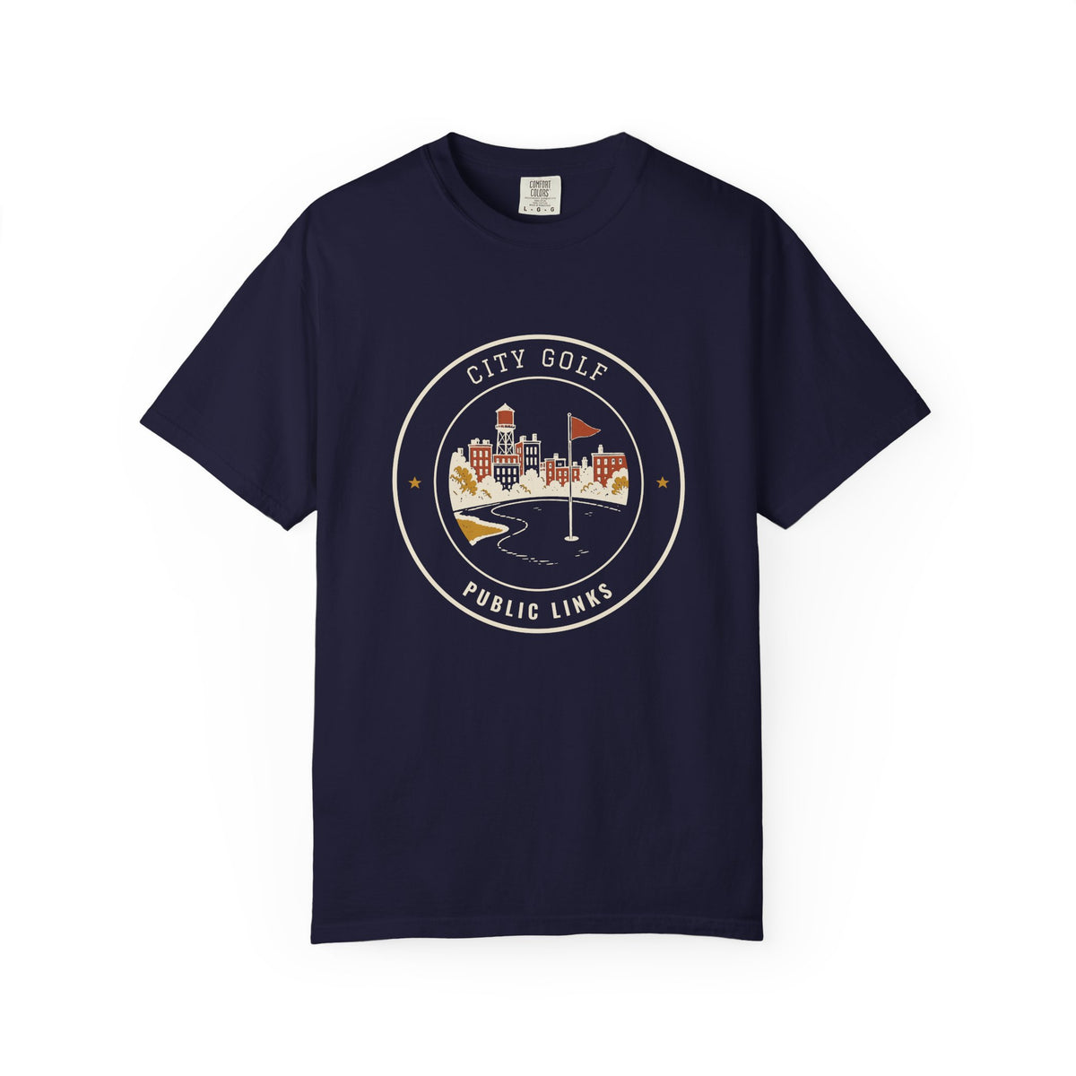 City Golf Tee in True Navy, front view