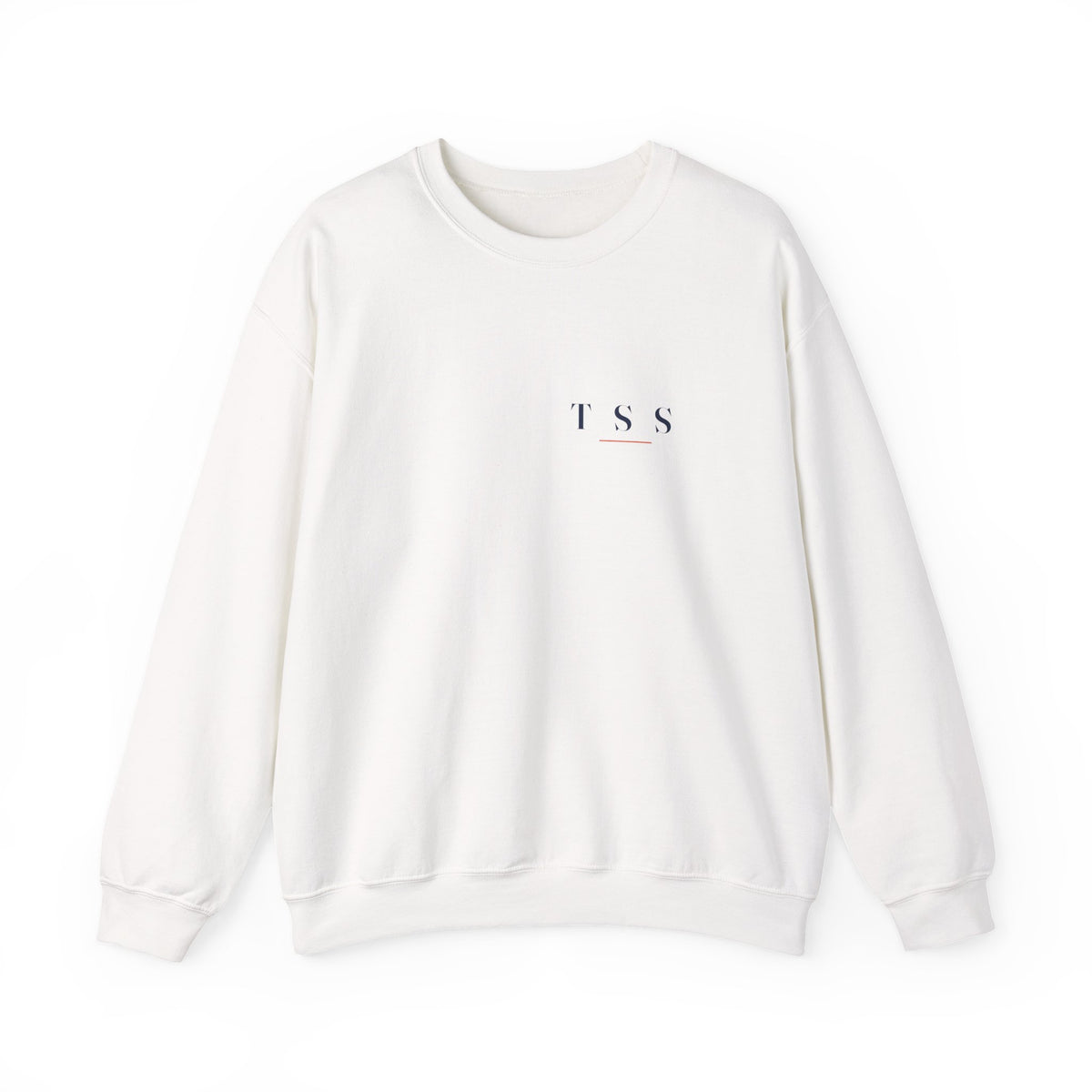 T S S Crewneck in White, front view