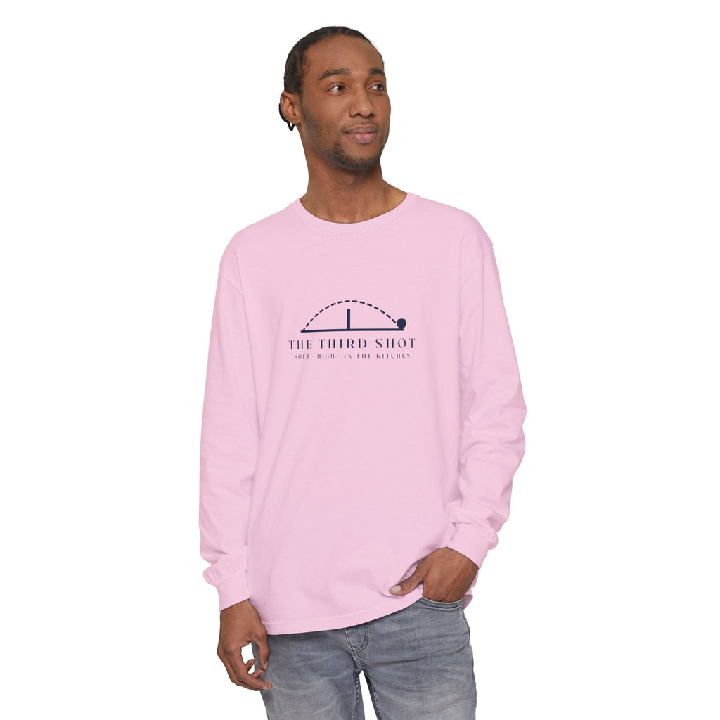 The Third Shot Long Sleeve Tee in Blossom, on model