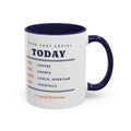 Coffee, Courts, Cocktails Mug in Navy, design, handle right