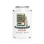Clubhouse Cuisine Can Cooler in White, front view, second angle