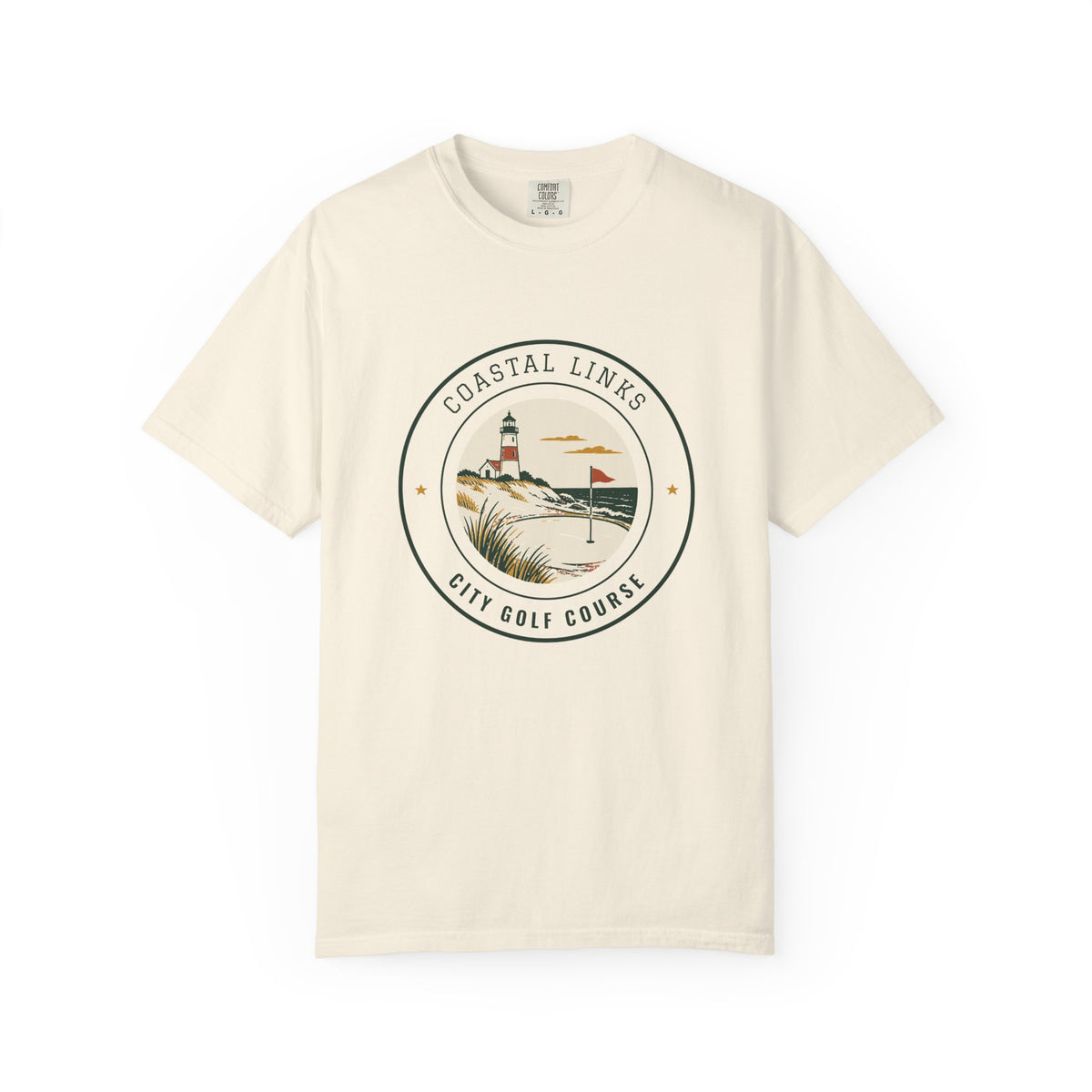 Coastal Links Tee in Ivory, front view