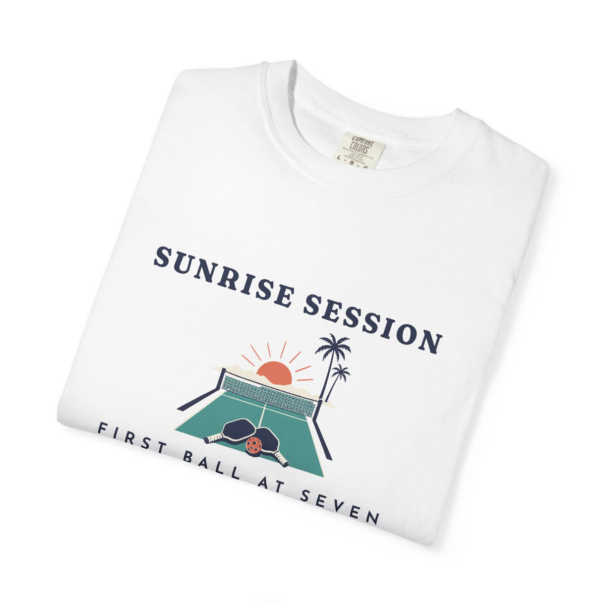 Sunrise Session Tee in White, folded