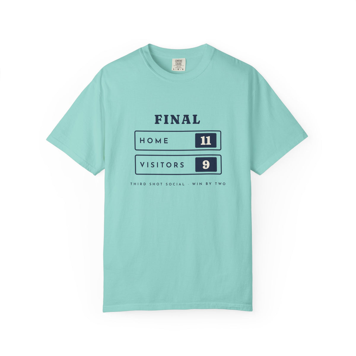 Scoreboard Tee in Chalky Mint, front view