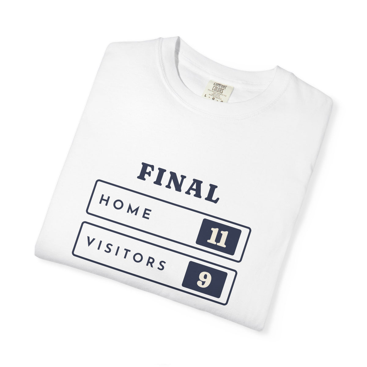 Scoreboard Tee in White, folded
