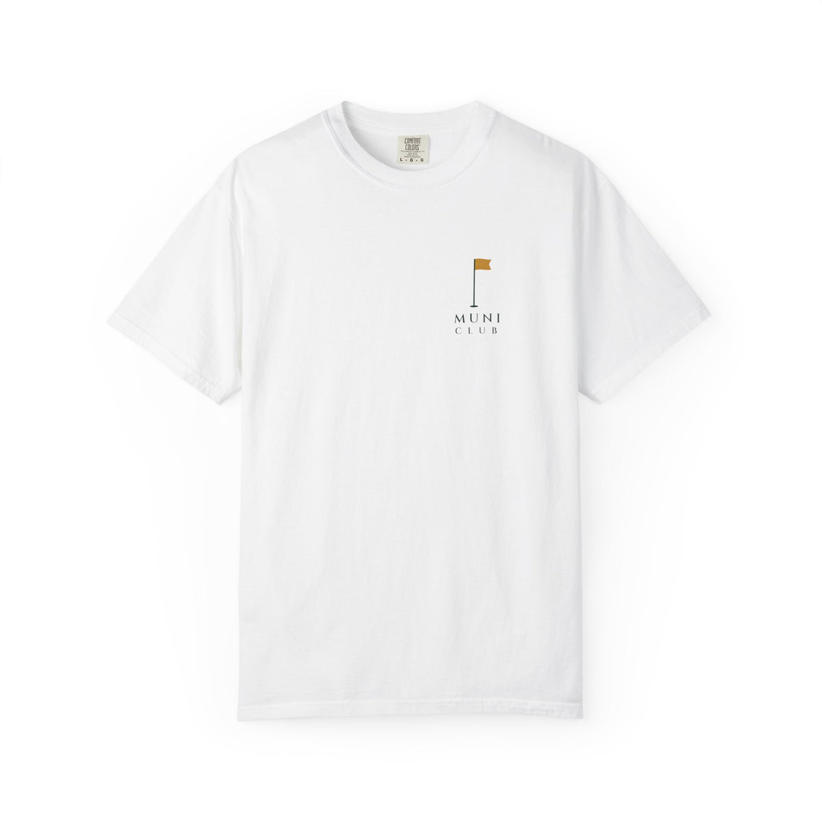 Flag Chest Mark Tee in White, front view