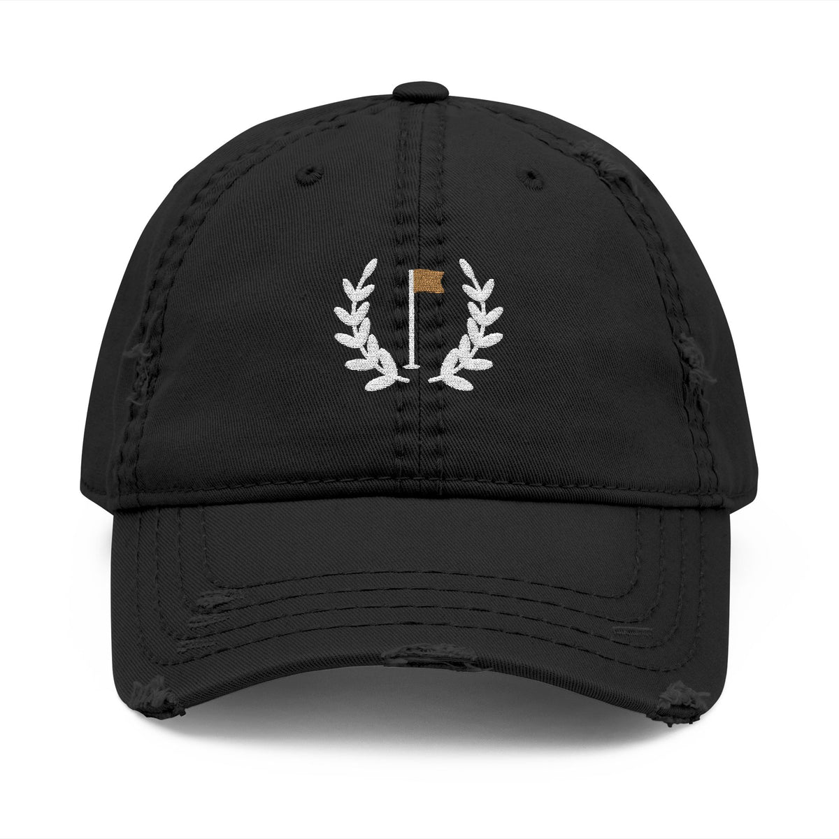 Laurel Flag Dad Hat in Black, front view