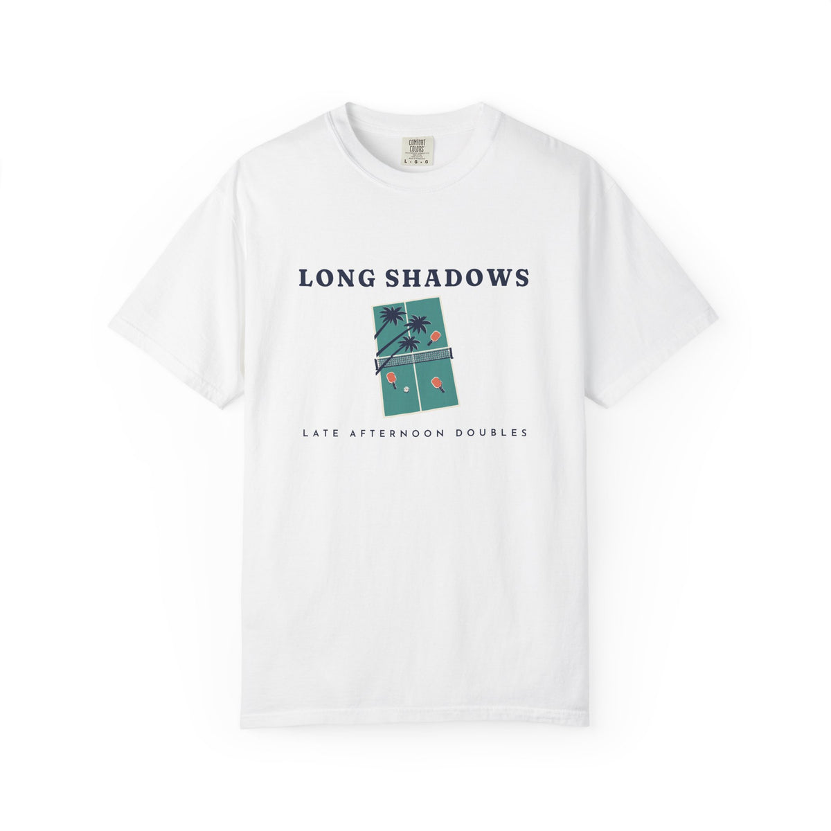 Long Shadows Tee in White, front view