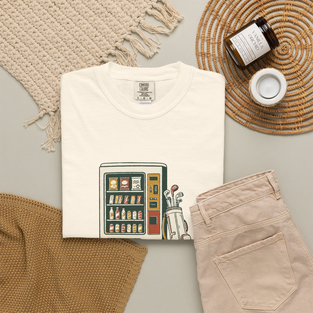 Clubhouse Cuisine Tee in Ivory, flat lay