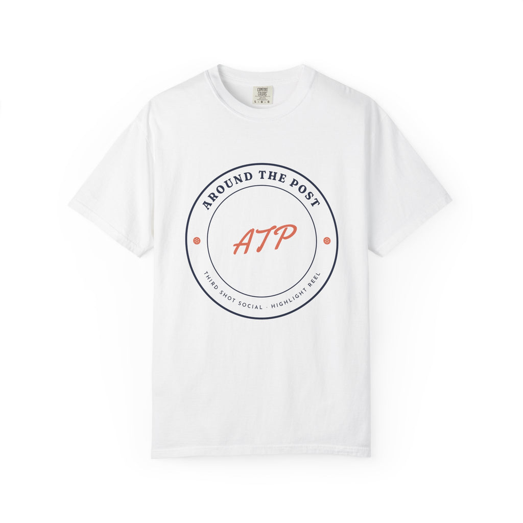 Around the Post Tee in White, front view
