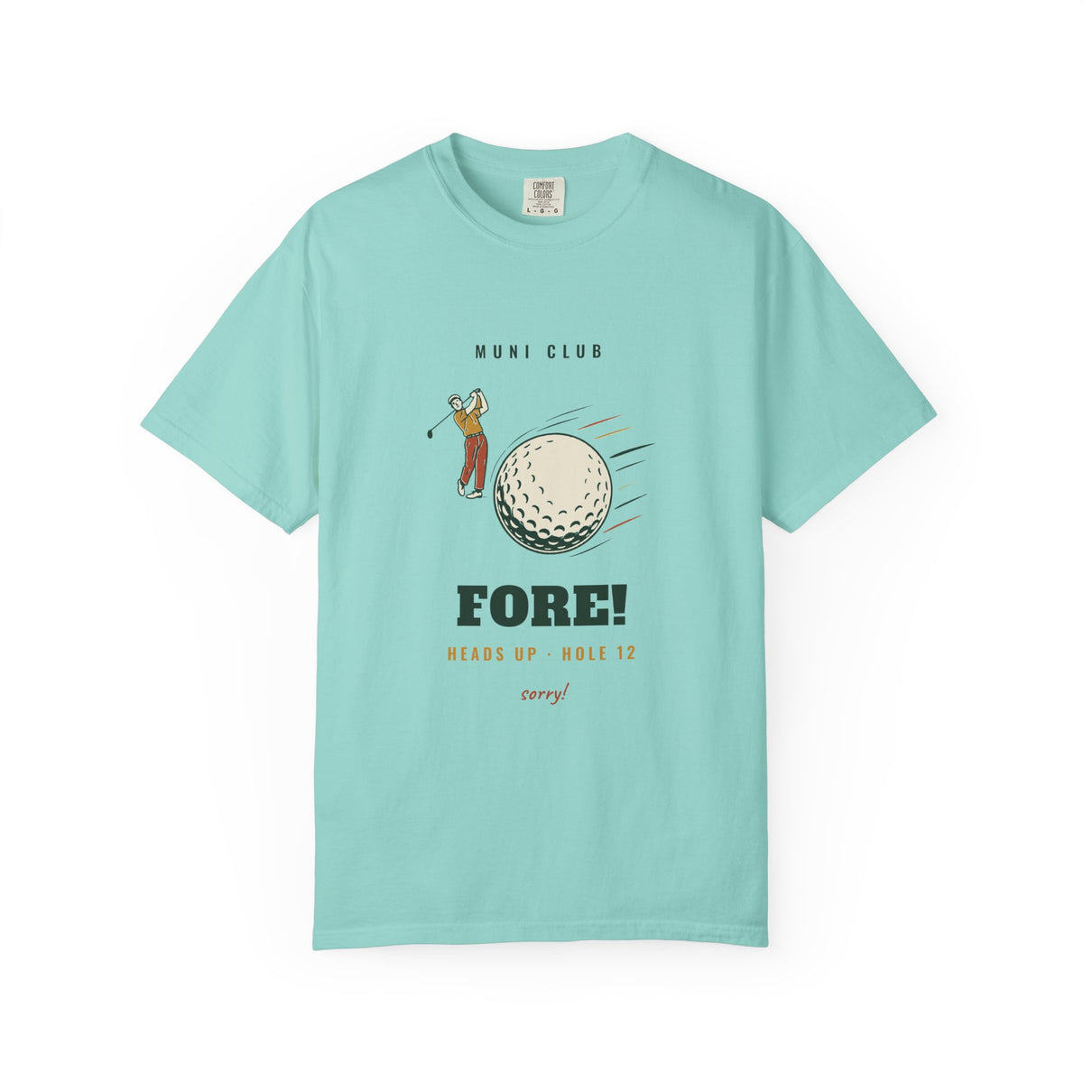 Fore! Tee in Chalky Mint, front view