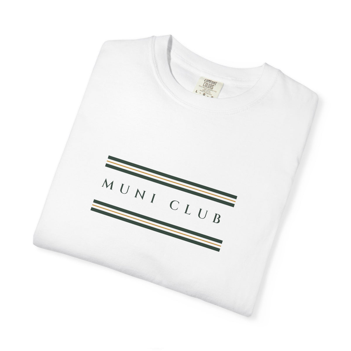 Club Stripe Tee in White, folded