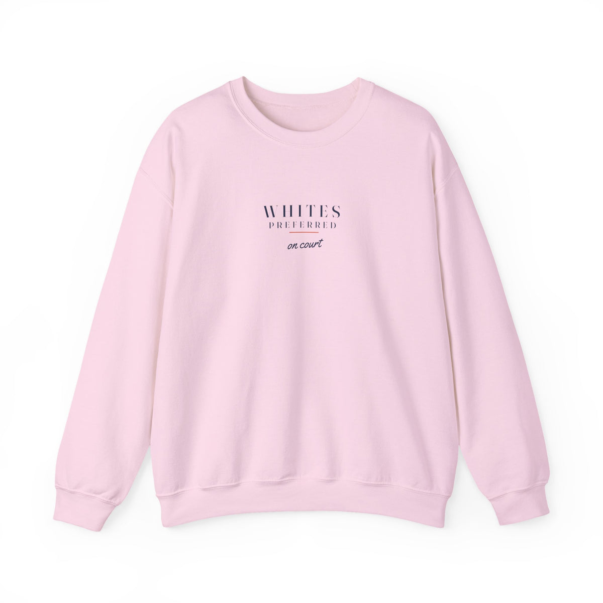 Whites Preferred Crewneck in Light Pink, front view