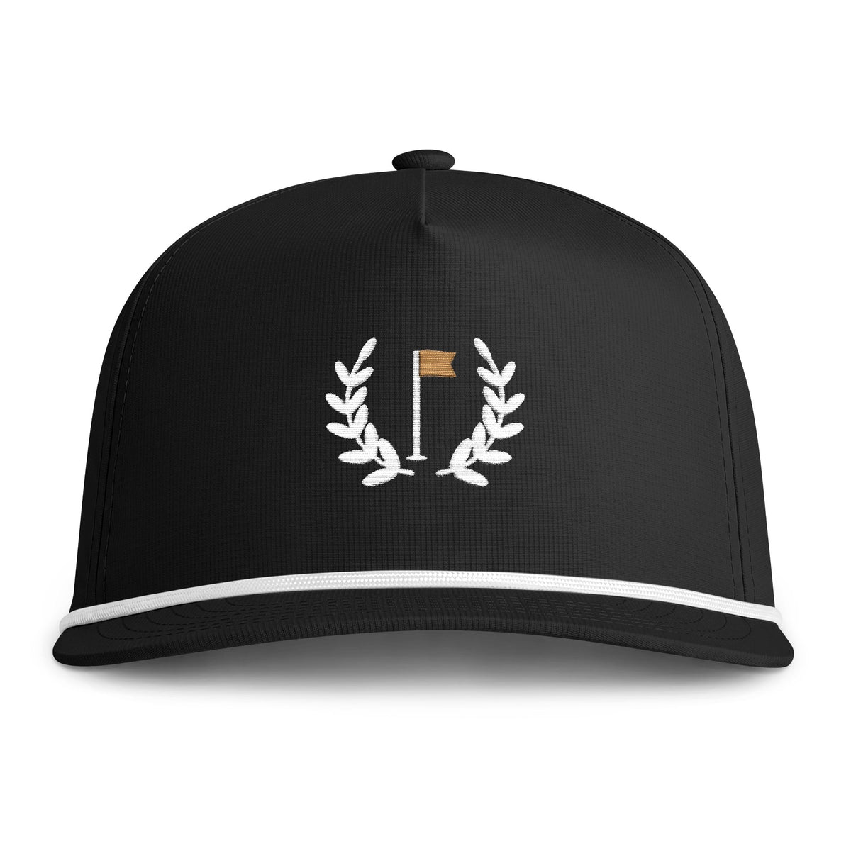 Laurel Flag Rope Cap in Black, front view