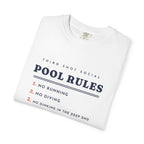 Pool Rules Tee in White, folded