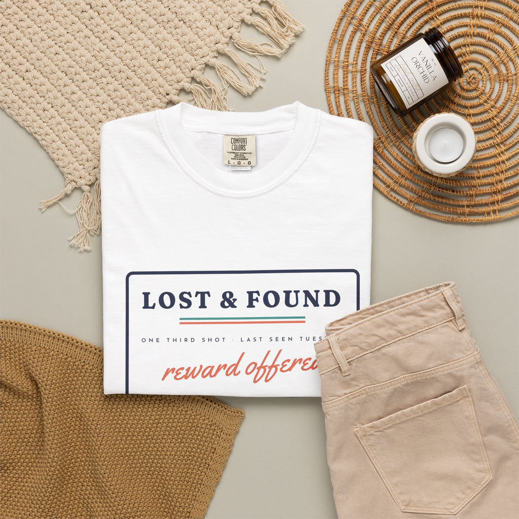 Lost & Found Tee in White, flat lay